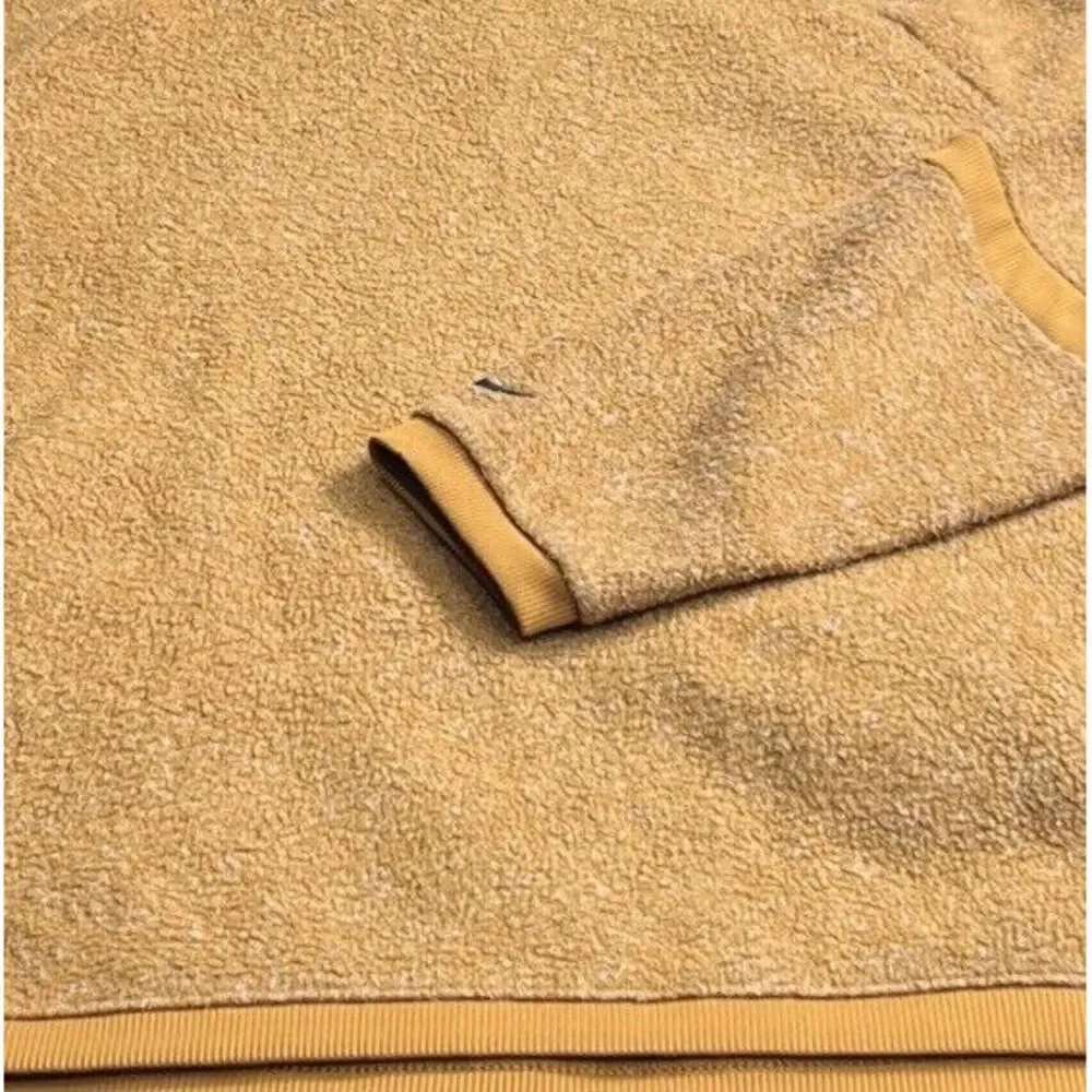 Nike Pullover Camel Brown‎ Plush Fleece Drawstring Funnel Neck Womens Size Large